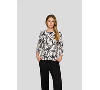 3/4-Arm-Shirt RABE, Damen, Gr. 44, beige (elfenbein), Web, Obermaterial: 100% Baumwolle, bedruckt, regular fit taillenbedeckt, Rundhals, gerader Abschluss, Shirts 3/4-Arm-Shirt, mit All-Over Print (28