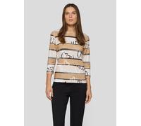Print-Shirt RABE "T-Shirt", Damen, Gr. 44, braun, 100%Baumwolle, geringelt, gerade, Shirts (56882047-44) braun