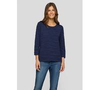 3/4-Arm-Shirt RABE, Damen, Gr. 44, blau (pazifik), Jersey, Obermaterial: 68% Viskose, 28% Polyester, 4% Elasthan, Strukturmuster, regular fit taillenbedeckt, Rundhals, Shirts 3/4-Arm-Shirt, mit Strukt