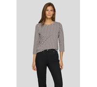 3/4-Arm-Shirt RABE, Damen, Gr. 44, macchiato, Web, Obermaterial: 92% Baumwolle, 8% Elasthan, bedruckt, gemustert, tailliert hüftbedeckend, Rundhals, Shirts 3/4-Arm-Shirt, mit Minimal Print (34070516-4