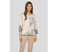 3/4-Arm-Shirt RABE, Damen, Gr. 48, braun (macchiato), Web, Obermaterial: 50% Baumwolle, 50% Modal, bedruckt, regular fit taillenbedeckt, Rundhals, Shirts 3/4-Arm-Shirt, mit All-Over Print (52933862-48