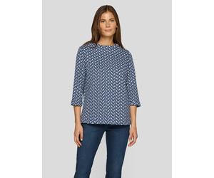 3/4-Arm-Shirt RABE, Damen, Gr. 50, pazifik, Web, Obermaterial: 70% Polyester, 28% Viskose, 2% Elasthan, bedruckt, regular fit taillenbedeckt, Rundhals, Shirts 3/4-Arm-Shirt, mit All-Over Print (320011