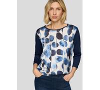 3/4-Arm-Shirt RABE, Damen, Gr. 50, pazifik, Web, Obermaterial: 92% Viskose, 8% Elasthan, bedruckt, regular fit taillenbedeckt, U-Boot-Ausschnitt, Shirts 3/4-Arm-Shirt, mit Front-Print (93399139-50) pa