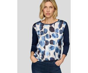 3/4-Arm-Shirt RABE, Damen, Gr. 50, pazifik, Web, Obermaterial: 92% Viskose, 8% Elasthan, bedruckt, regular fit taillenbedeckt, U-Boot-Ausschnitt, Shirts 3/4-Arm-Shirt, mit Front-Print (93399139-50) pa