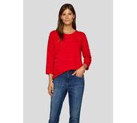 3/4-Arm-Shirt RABE, Damen, Gr. 50, rot (mohn), Jersey, Obermaterial: 68% Viskose, 28% Polyester, 4% Elasthan, Strukturmuster, regular fit taillenbedeckt, Rundhals, Shirts 3/4-Arm-Shirt, mit Struktur M