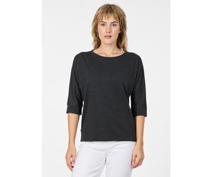 3/4-Arm-Shirt RAGWEAR "SHIMONA", Damen, Gr. L, dunkelgrau, Jersey, Obermaterial: 50% Baumwolle, 50% Polyester, unifarben, normal, Rundhals, Shirts 3/4-Arm-Shirt, Baumwollmix mit 3/4-Ärmeln und softem