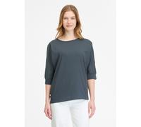 3/4-Arm-Shirt RAGWEAR "SHIMONA", Damen, Gr. M, blau (navy), Jersey, Obermaterial: 50% Baumwolle, 50% Polyester, unifarben, regular fit hüftbedeckend, Rundhals, Fledermausärmel Bündchen, Shirts 3/4-Arm