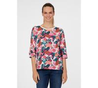 3/4-Arm-Shirt RAGWEAR "SHIMONA PRINT", Damen, Gr. 3XL, bunt (ivory), Jersey, Obermaterial: 50% Baumwolle, 50% Modal, bedruckt, normal, Rundhals, Shirts 3/4-Arm-Shirt (19398864-XXXL) ivory