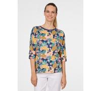 3/4-Arm-Shirt RAGWEAR "SHIMONA PRINT", Damen, Gr. 3XL, bunt (midnight), Jersey, Obermaterial: 50% Baumwolle, 50% Modal, bedruckt, normal, Rundhals, Shirts 3/4-Arm-Shirt (24528410-XXXL) midnight