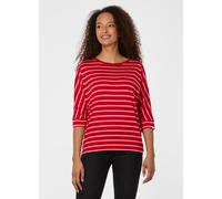3/4-Arm-Shirt RAGWEAR "SHIMONA STRIPES", Damen, Gr. M, rot, Jersey, Obermaterial: 50% Polyester, 50% Viskose, gestreift, normal, Rundhals, Shirts 3/4-Arm-Shirt, Viskosemischung mit gestreifter Optik (