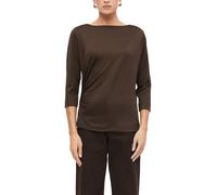 3/4-Arm-Shirt S.OLIVER BLACK LABEL, Damen, Gr. 38, chocolate, Jersey, Obermaterial: 93% Polyamid, 7% Elasthan, unifarben, normal hüftbedeckend, U-Boot-Ausschnitt, abgesteppte Kante, Shirts 3/4-Arm-Shi