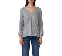 Meliertes Shirt mit V-Ausschnitt und elastischen Ärmelbündchen 44 grau 2170092.97W2.44