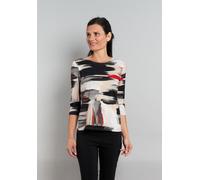 3/4-Arm-Shirt SEIDEL MODEN, Damen, Gr. 40, rot, Jersey, Obermaterial: 96% Viskose, 4% Elasthan, bedruckt, regular fit normal, U-Boot-Ausschnitt, gerader Abschluss, Shirts 3/4-Arm-Shirt, mit grafischem