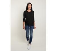 3/4-Arm-Shirt SEIDEL MODEN, Damen, Gr. 46, schwarz, Jersey, Obermaterial: 95% Viskose, 5% Elasthan, unifarben, regular fit taillenbedeckt, Rundhals, Shirts 3/4-Arm-Shirt, mit Raff-Detail vorne - MADE 