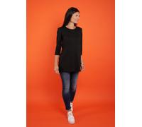 3/4-Arm-Shirt SEIDEL MODEN "Exklusiv bei OTTO", Damen, Gr. 48, schwarz, Single Jersey, Obermaterial: 50% Polyester, 45% Viskose, 5% Elasthan, unifarben, Basic, regular fit Po-bedeckend, Rundhals, Shir