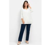 Sheego Blusenshirt mit Zipfelsaum 40/42 offwhite