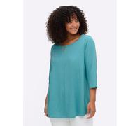 Sheego 3/4-Arm-Shirt mit Cut-out vorn 52/54 ozean
