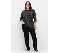 Sheego 3/4-Arm-Shirt mit Minimalprint 52/54 schwarz-gemustert