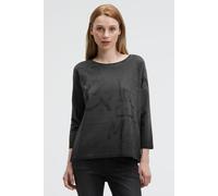 3/4-Arm-Shirt SOCCX, Damen, Gr. M, schwarz, Single Jersey, Material: 95% Baumwolle, 5% Elasthan, Glitzermuster, bedruckt, regular fit normal, Rundhals, eingesetzt gerader Abschluss, Shirts 3/4-Arm-Shi