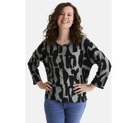 3/4-Arm-Shirt STOOKER WOMEN "CARLY T-Shirt 3/4-Arm", Damen, Gr. 36/38, grün abstract aop, Jersey, 96% Polyester, 4% Elasthan, loose fit, Rundhals, Shirts 3/4-Arm-Shirt, Loose Fit Shirt Rundhals 3/4 Ar