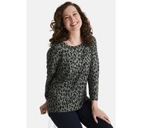 3/4-Arm-Shirt STOOKER WOMEN "CARLY T-Shirt 3/4-Arm", Damen, Gr. 36/38, grün (grün leo aop), Jersey, 96% Polyester, 4% Elasthan, loose fit, Rundhals, Shirts 3/4-Arm-Shirt, Loose Fit Shirt Rundhals 3/4 