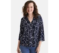 3/4-Arm-Shirt STOOKER WOMEN "MARIE Print Shirt Bluse 3/4-Arm", Damen, Gr. 44/46, blau (blau abstract aop), Jersey, 100% Baumwolle, regular fit, V-Ausschnitt, Shirts 3/4-Arm-Shirt, Regular Fit Shirt Bl