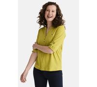 3/4-Arm-Shirt STOOKER WOMEN "MARIE T-Shirt 3/4 - Arm", Damen, Gr. 44/46, grün (grün oil), Jersey, 100% Baumwolle, regular fit, Rundhals, Shirts 3/4-Arm-Shirt, Regular Fit Slub Yarn Baumwolle Henley Sh