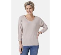 3/4-Arm-Shirt STOOKER WOMEN "VIKTORIA T-Shirt 3/4-Arm", Damen, Gr. 36/38, beige (sand meliert), Feinstrick, 84% Polyester, 12% Viskose, 4% Elasthan, regular fit, Rundhals, Shirts 3/4-Arm-Shirt, Regula