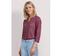 Street One Frauen 3/4-Arm Shirt mit Split Neck und Print in Pink, Gr: 34