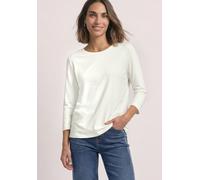 3/4-Arm-Shirt STREET ONE, Damen, Gr. 34, sanftes weiß, Web, 100% Baumwolle, unifarben, comfort fit normal, Rundhals, normaler Saum, Shirts 3/4-Arm-Shirt, mit Rundhalsausschnitt (87742921-34) sanftes w