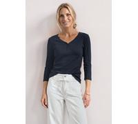 Street One Frauen 3/4-Arm Shirt mit Knopfdetail in Blau, Gr: 36