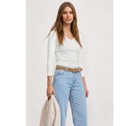 Street One Frauen 3/4-Arm Shirt mit Knopfdetail in Weiß, Gr: 36