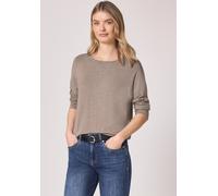 3/4-Arm-Shirt STREET ONE, Damen, Gr. 38, light terra mocha meliert, Stoff, 95% Viskose, 5% Elasthan, unifarben, normal normal, Rundhals, Bündchen, Shirts 3/4-Arm-Shirt, Jersey (12343537-38) light terr