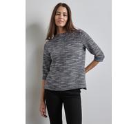 3/4-Arm-Shirt STREET ONE Gr. 40, schwarz, Damen, Obermaterial: 53% Polyester, 28% Viskose, 19% Baumwolle, gemustert, Shirts, mit Bouclé Struktur (85646311-40) schwarz
