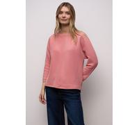 Street One Strickpullover Two-Tone-Strukturshirt Striking Coral Damen Gr. 40 U-Boot-Ausschnitt