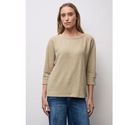 Street One 3/4-Arm-Shirt Damen Glitzerndes Strukturshirt U-Boot-Ausschnitt Beige Gr. 42