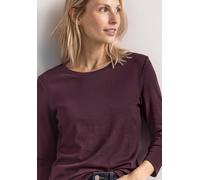 3/4-Arm-Shirt STREET ONE, Damen, Gr. 42, rustic rouge, Web, 100% Baumwolle, unifarben, comfort fit normal, Rundhals, normaler Saum, Shirts 3/4-Arm-Shirt, mit Rundhalsausschnitt (60539423-42) rustic ro