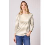 Street One Frauen Gestreiftes Shirt in Beige, Gr: 44