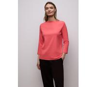 3/4-Arm-Shirt STREET ONE, Damen, Gr. 44, striking coral, Web, 95% Baumwolle, 5% Elasthan, unifarben, normal normal, U-Boot-Ausschnitt, abgesteppt, Shirts 3/4-Arm-Shirt, Jersey (32076558-44) striking c