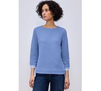 Street One Frauen Strukturshirt mit Details in Blau, Gr: 46