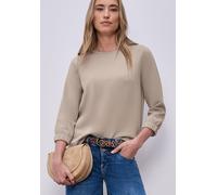 3/4-Arm-Shirt STREET ONE, Damen, Gr. 46, morning beige, Stoff, 46% Modal, 46% Polyester, 8% Elasthan, unifarben, normal normal, Rundhals, elastischer Bund, Shirts 3/4-Arm-Shirt, im Silk Look (45293836