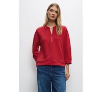 Street One Sweatshirt Silk-Look mit Zipper, Rundhals, racing rot, Gr. 46
