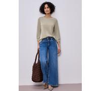 Street One Frauen 3/4-Arm Shirt im Silk-Look in Beige, Gr: 46