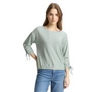 Denim Tom Tailor - Loose Fit Langarmshirt mit Raffärmeln small tonal matchagreen stripe - Gr. - L