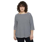 TOM TAILOR - Plus - Gestreiftes Ottoman Sweatshirt navy white regular stripe 44