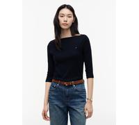 Tommy Hilfiger Damen Langarmshirt New Cody Slim U-Boot-Ausschnitt, Blau (Nos Desert Sky), L