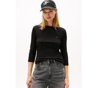3/4-Arm-Shirt TOMMY HILFIGER "NEW CODY SLIM BOAT-NK 3/4SLV", Damen, Gr. XS (34), schwarz, Jersey, Obermaterial: 100% Baumwolle, unifarben, slim fit hüftlang, U-Boot-Ausschnitt, abgesteppt, Shirts 3/4-