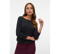 3/4-Arm-Shirt VERO MODA "VMAVA 3/4 TOP JRS GA NOOS", Damen, Gr. XL (42), schwarz, Jersey, Obermaterial: 95% Lyocell, 5% Elasthan, unifarben, modisch, hüftlang, Rundhals, 3/4-Ärmel, Shirts (60735654-XL