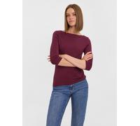 3/4-Arm-Shirt VERO MODA "VMPANDA MODAL 3/4 TOP JRS NOOS", Damen, Gr. XL, rot (winetasting), Jersey, Obermaterial: 48% Baumwolle, 48% Modal, 4% Elasthan, unifarben, regular fit normal, U-Boot-Ausschnit