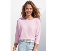3/4-Arm-Shirt VIVANCE "aus bügelfreiem Waffelstrick", Damen, Gr. 48/50, lila, Strick, Obermaterial: 64% Polyester, 34% Viskose, 2% Elasthan, Strukturmuster, leicht transparent, unifarben, lässig gesch